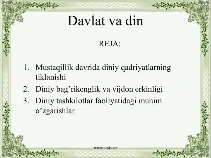 Davlat va din