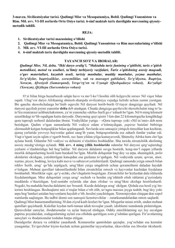 Sivilizatsiyalar Tarixi Darsligi