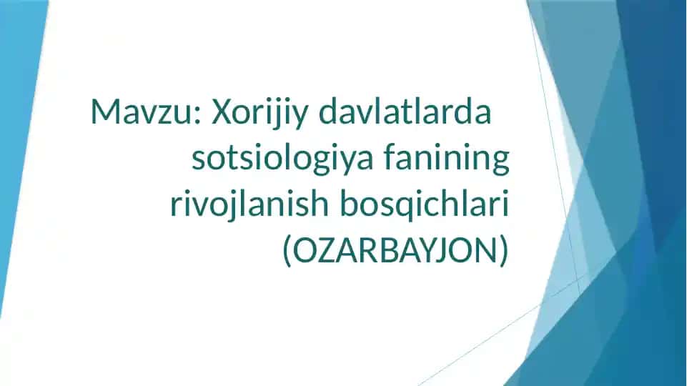 Ozarbayjonda Sotsiologiya