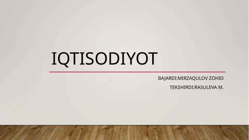 Iqtisodiyot
