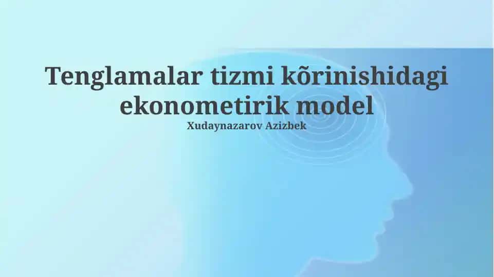 Tenglamalar tizmi kõrinishidagi ekonometrik model