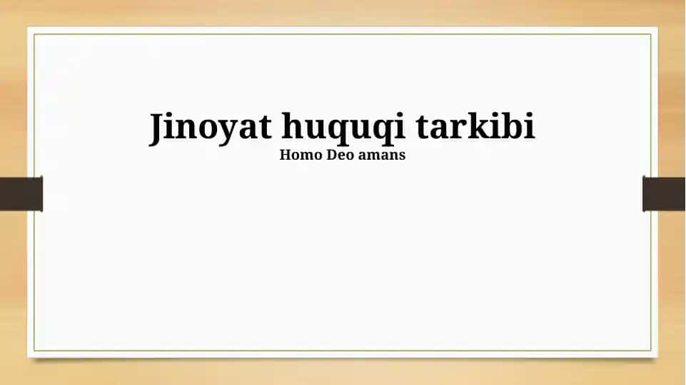 Jinoyat huquqi tarkibi