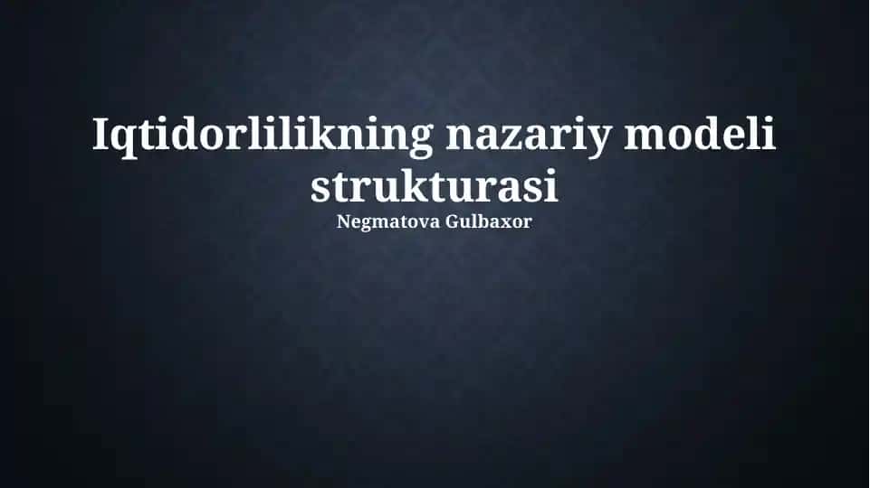 Iqtidorlilikning nazariy modeli strukturasi