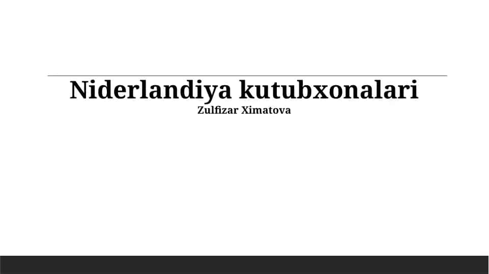 Niderlandiya kutubxonalari
