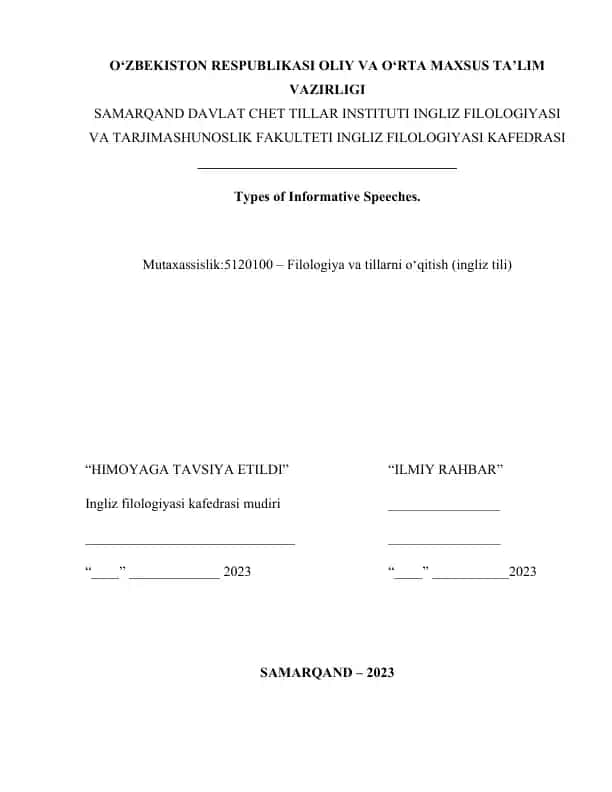 Tips for Informative Speeches