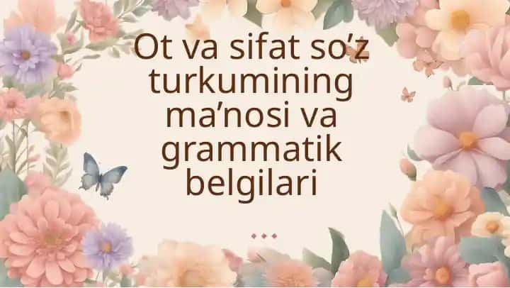 Fitrat “Sarf” asarida so‘z turkumlari haqida ma’lumot