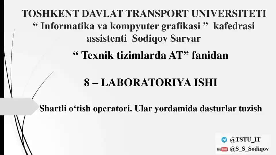 Informatika va kompyuter grafikasi
