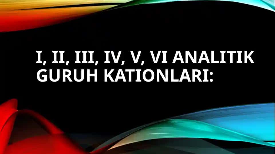 Analitik Guruh Kationlari
