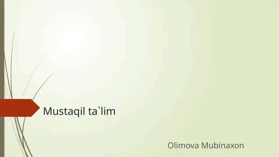 Mustaqil ta'lim