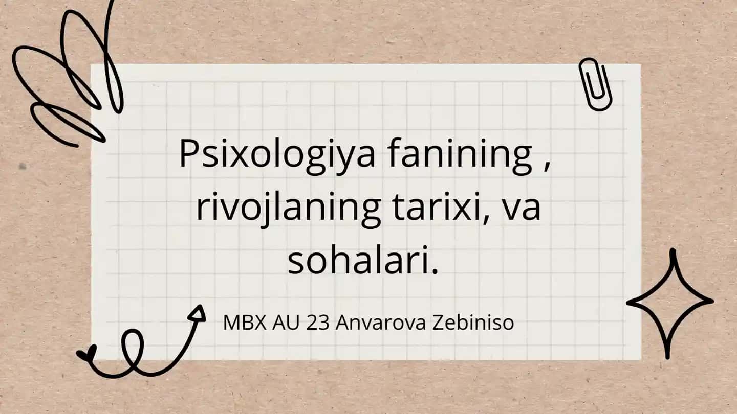 Psixologiya fanining tarixi