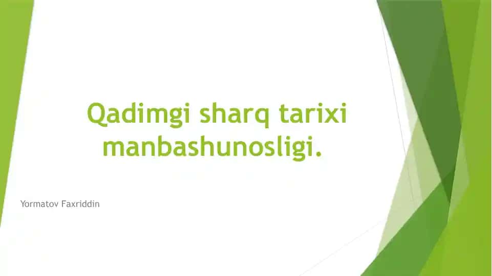 Qadimgi Sharq tarixi manbashunosligi
