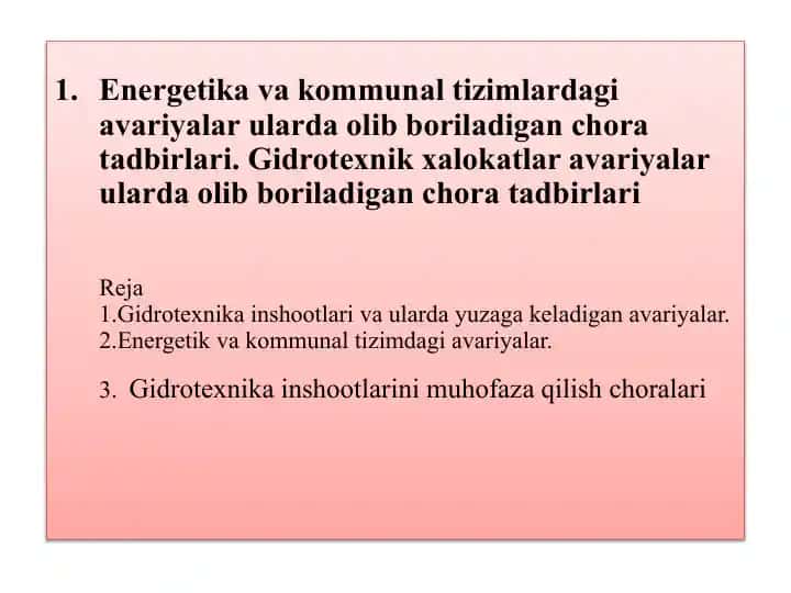 Gidrotexnik xalokatlar va avariyalar