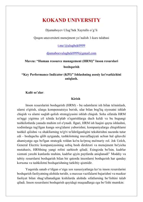 Human Resource Management (HRM)