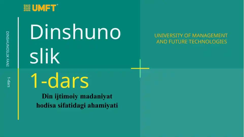 Dinshunoslik 1-dars