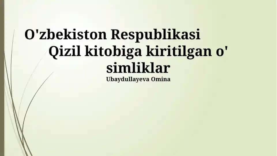 O'zbekiston Respublikasi Qizil Kitobiga kiritilgan o'simliklar