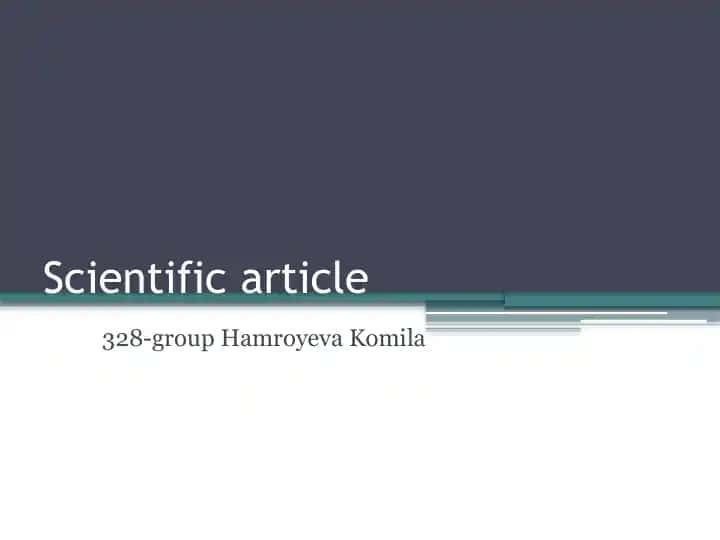 Scientific article