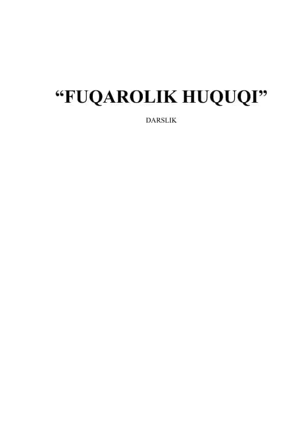 Fuqarolik huquqi darsligi