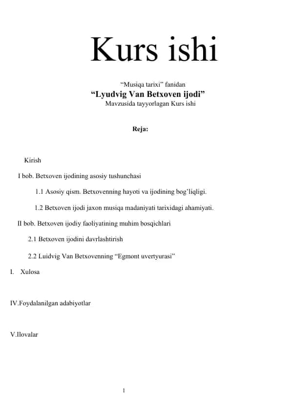 Lyudvig Van Betxoven ijodi
