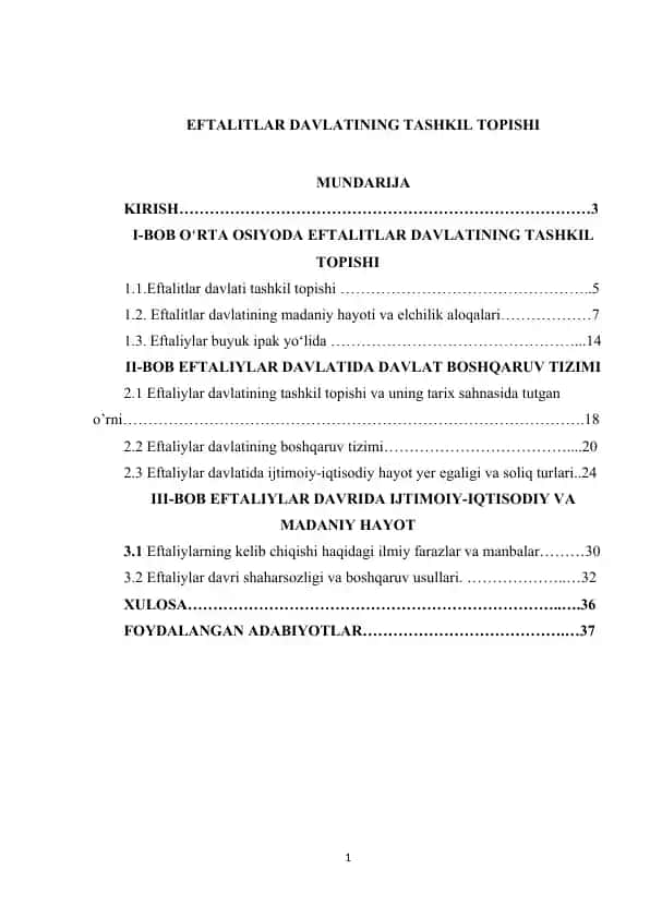 Eftalitlar Davlatining Tashkil Topishi