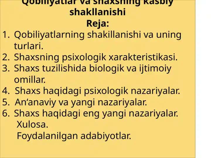 Qobiliyatlar va shaxsning kasbiy shakllanishi