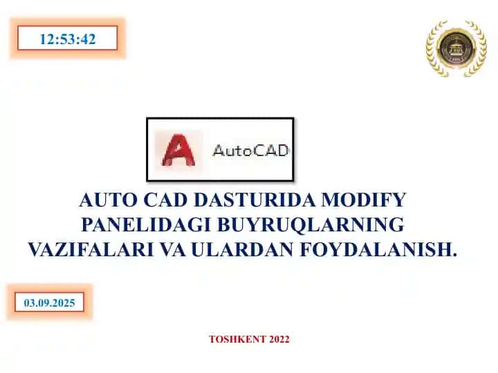 AutoCAD dasturida Modify Panelidagi buyruqlarning vazifalari va ulardan foydalanish