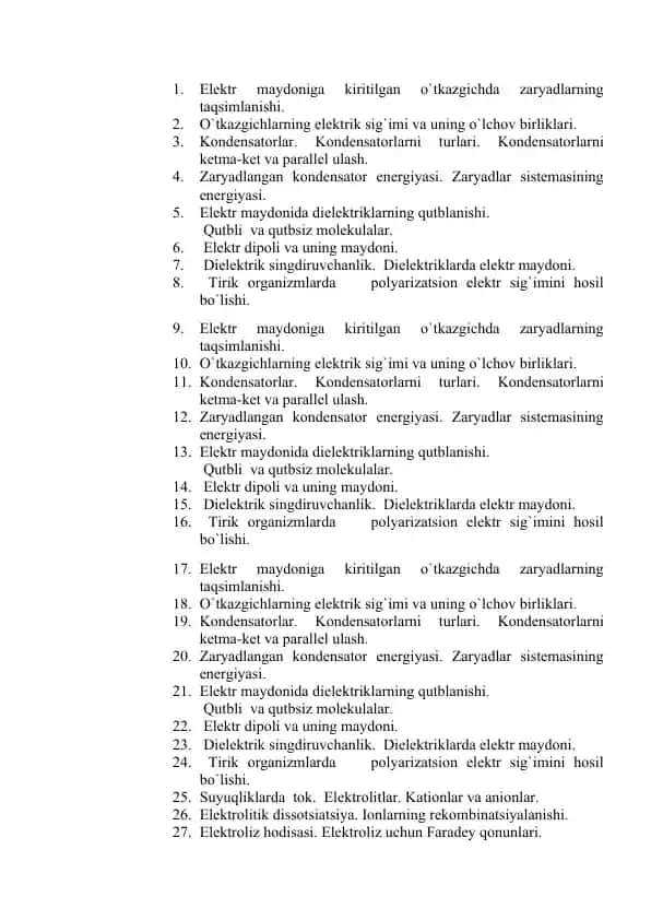 Elektr maydoni va dielеktriklar