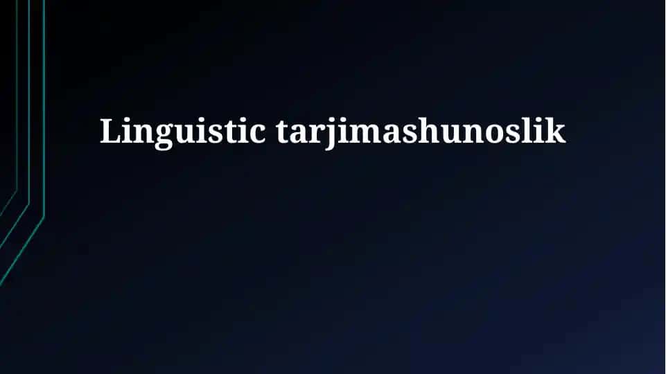 Linguistic Translation Studies