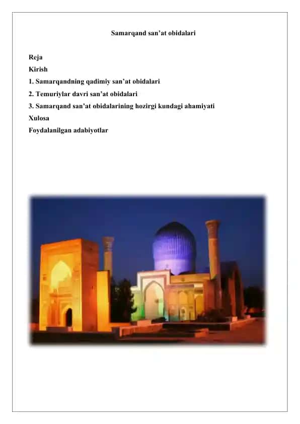 Samarqand san’at obidalari