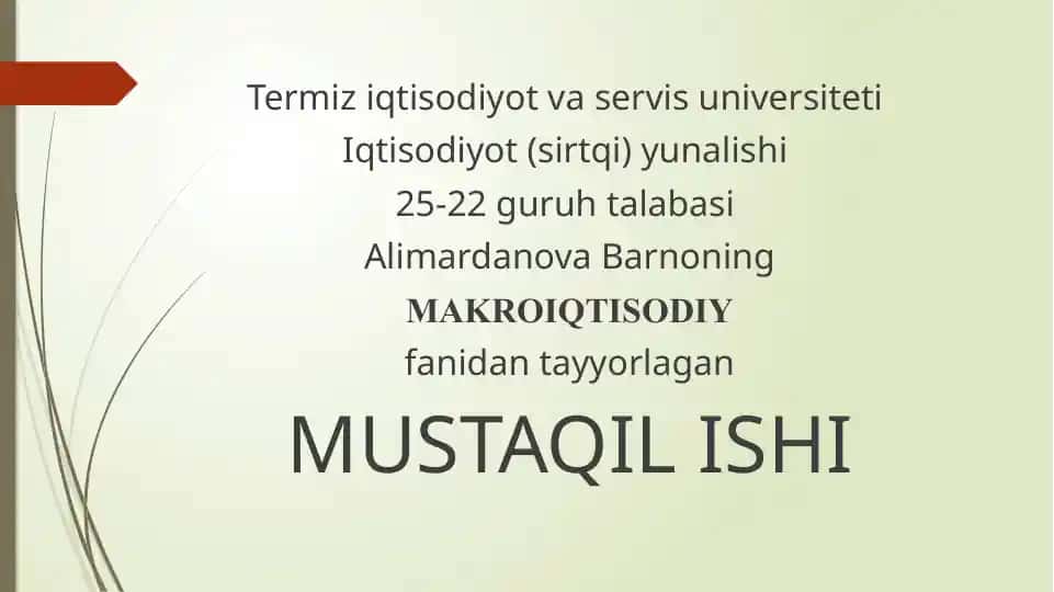 Termiz Iqtisodiyot va Servis Universiteti