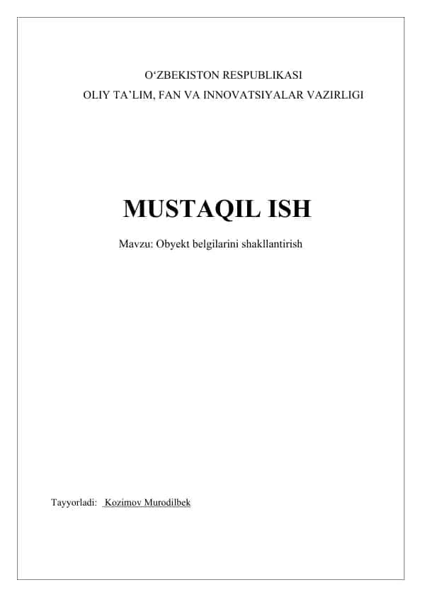 Ob'ekt tasvirlash