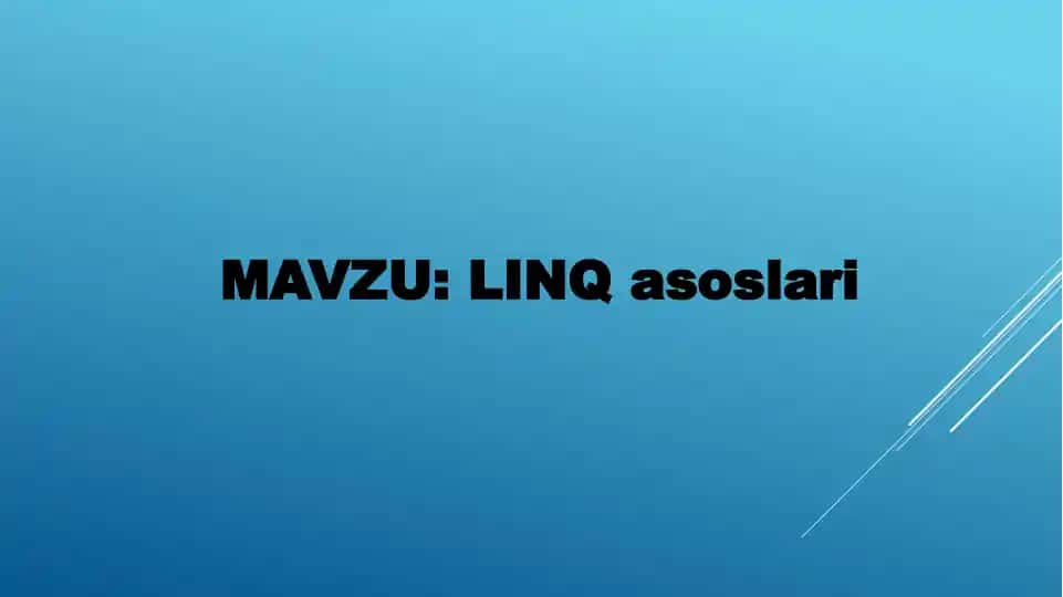 LINQ asoslari
