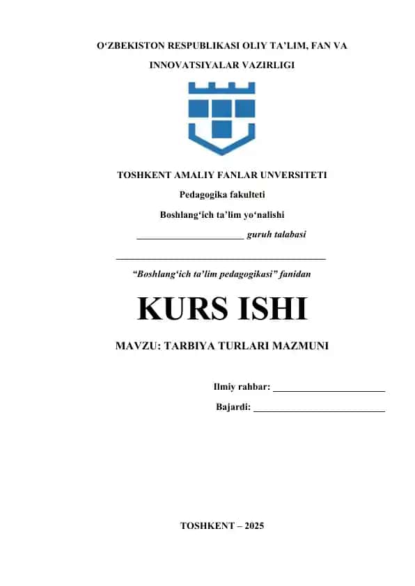 Tarbiya turlari mazmuni