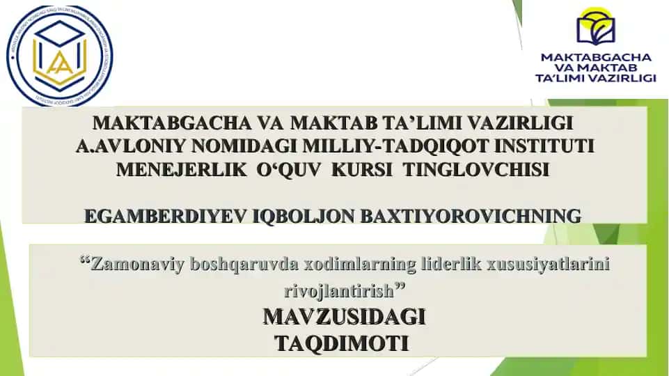 Zamonaviy boshqaruvda xodimlarning liderlik xususiyatlarini rivojlantirish