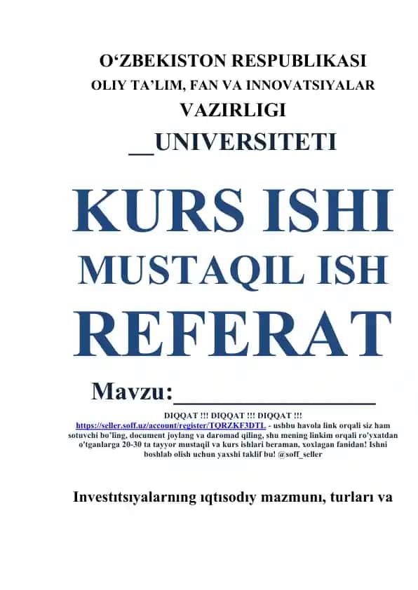 Investitsiyalarning iqtisodiy mazmuni, turlari va ularning hajmiga ta’sir etuvchi omillar