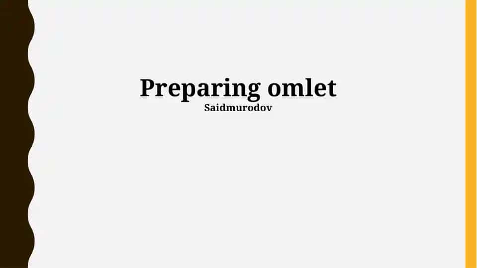 Omlet tayyorlash