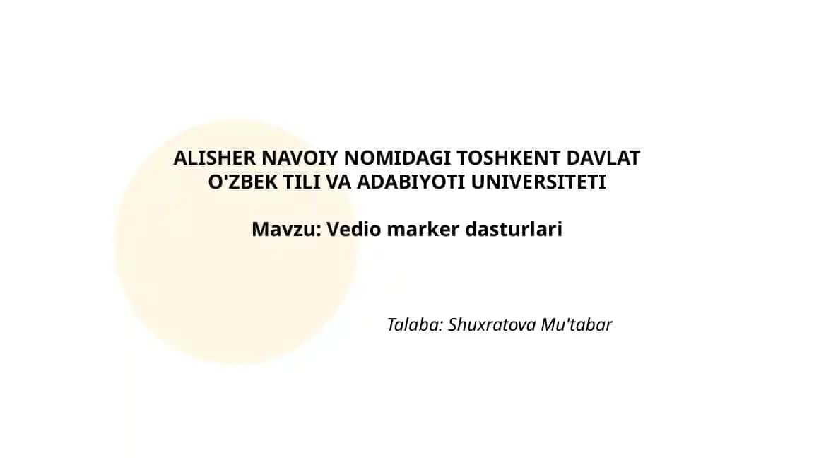 Vedio marker dasturlari