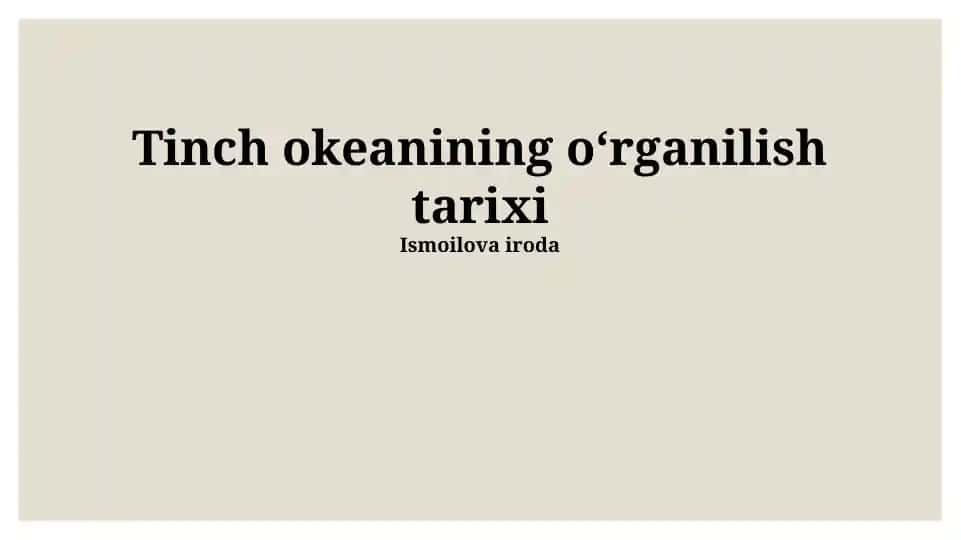 Tinch okeanining oʻrganilish tarixi