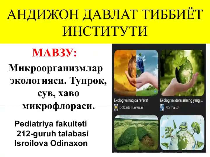 Mikroorganizmlar ekologiyasi