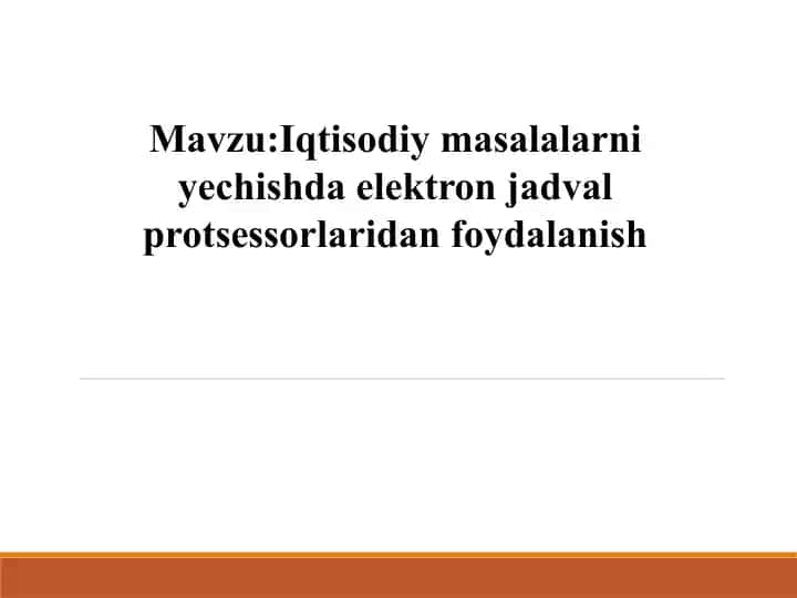 Elektron jadvallar uchun protsessorlar