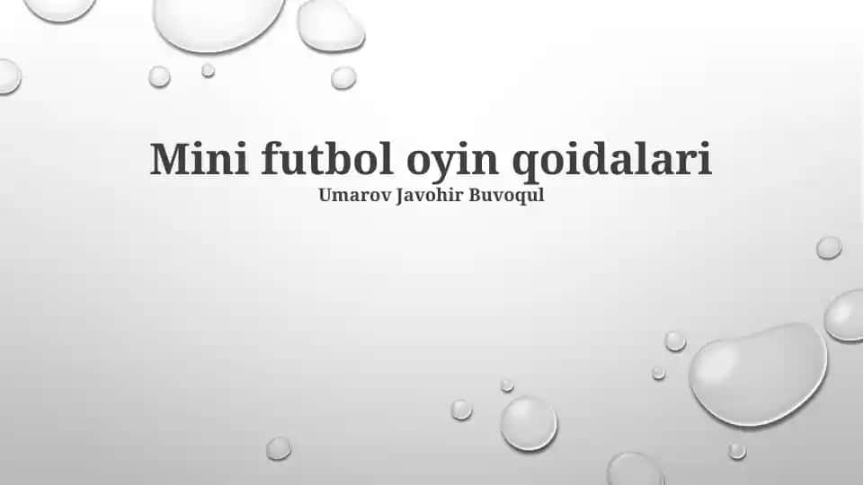 Mini futbol o'yin qoidalari