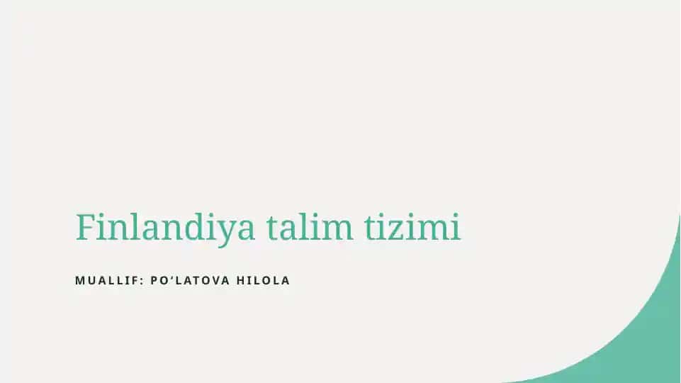 Finlandiya talim tizimi