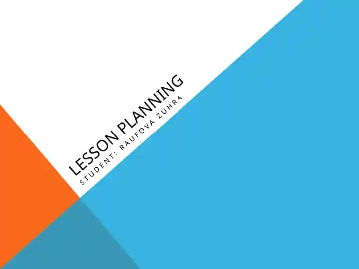 Lesson Planning