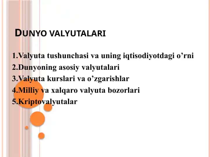 Dunyo valyutalari
