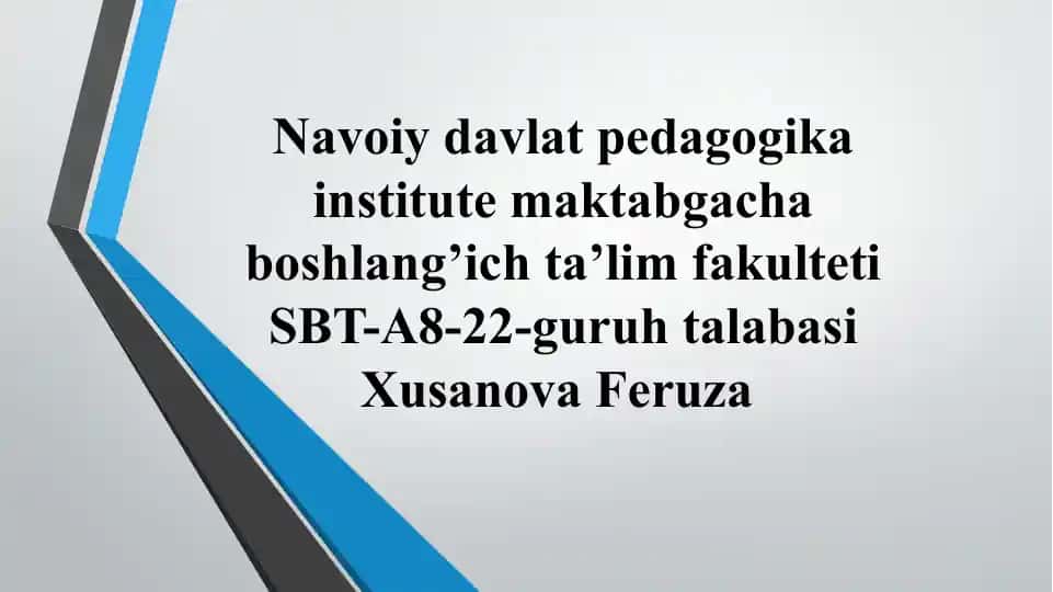 Inavatsion yopondashuv asosida "Tarbiya" darslarini tashkil etish