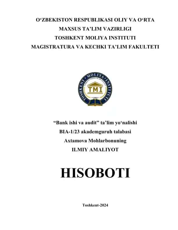 ILMIY AMALIYOT HISOBOTI