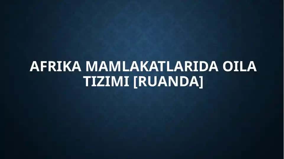 Afrikada oila