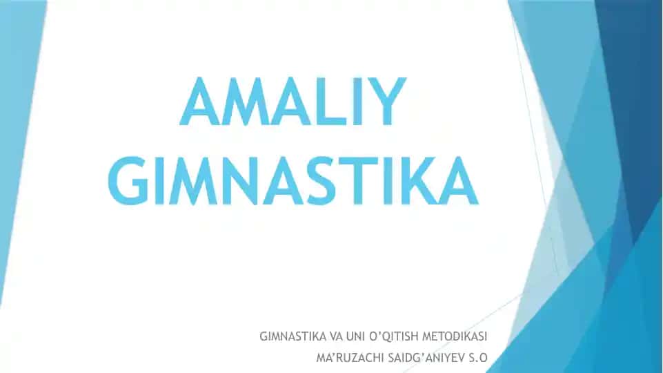 AMALIY GIMNASTIKA