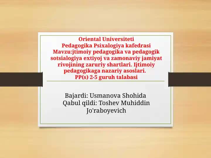 Ijtimoiy pedagogika