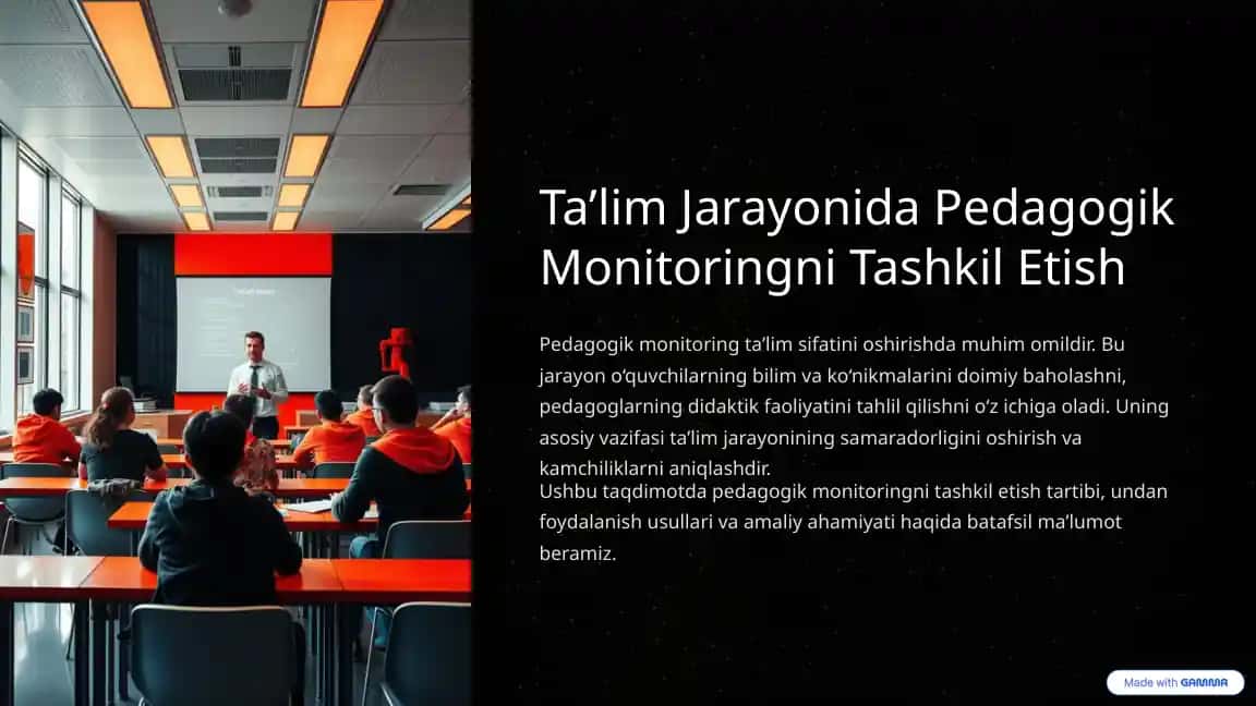 Pedagogik Monitoringni Tashkil Etish