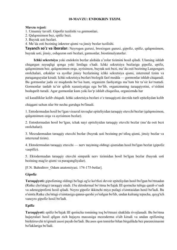 ENDOKRIN TIZIM